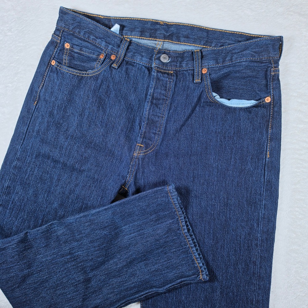 Levi's 501 Original Mens 34/32 Blue Dark Wash Denim Jeans S110736 AD